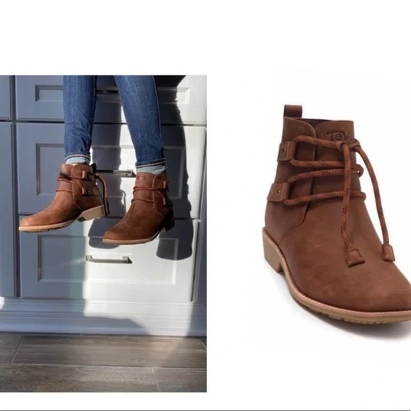 Teva Shoes - Teva De La Vina Dos Shorty Waterproof Brown Leather Ankle Boots Bootie USA 8.5